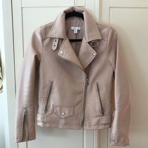 TOPSHOP Baby Pink PU Leather Jacket